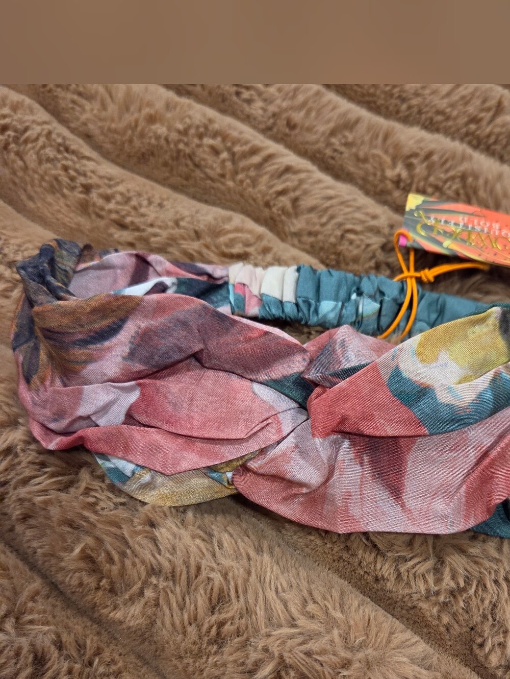Powder UK Wrap Headband Handmade Multicolor Teal Orange Maroon One Size